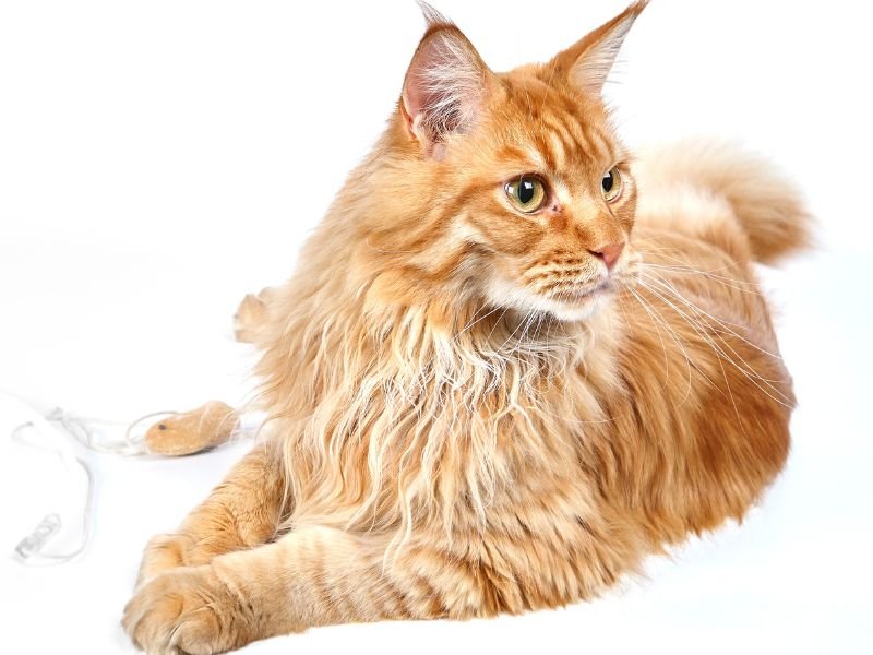 chat maine coon roux